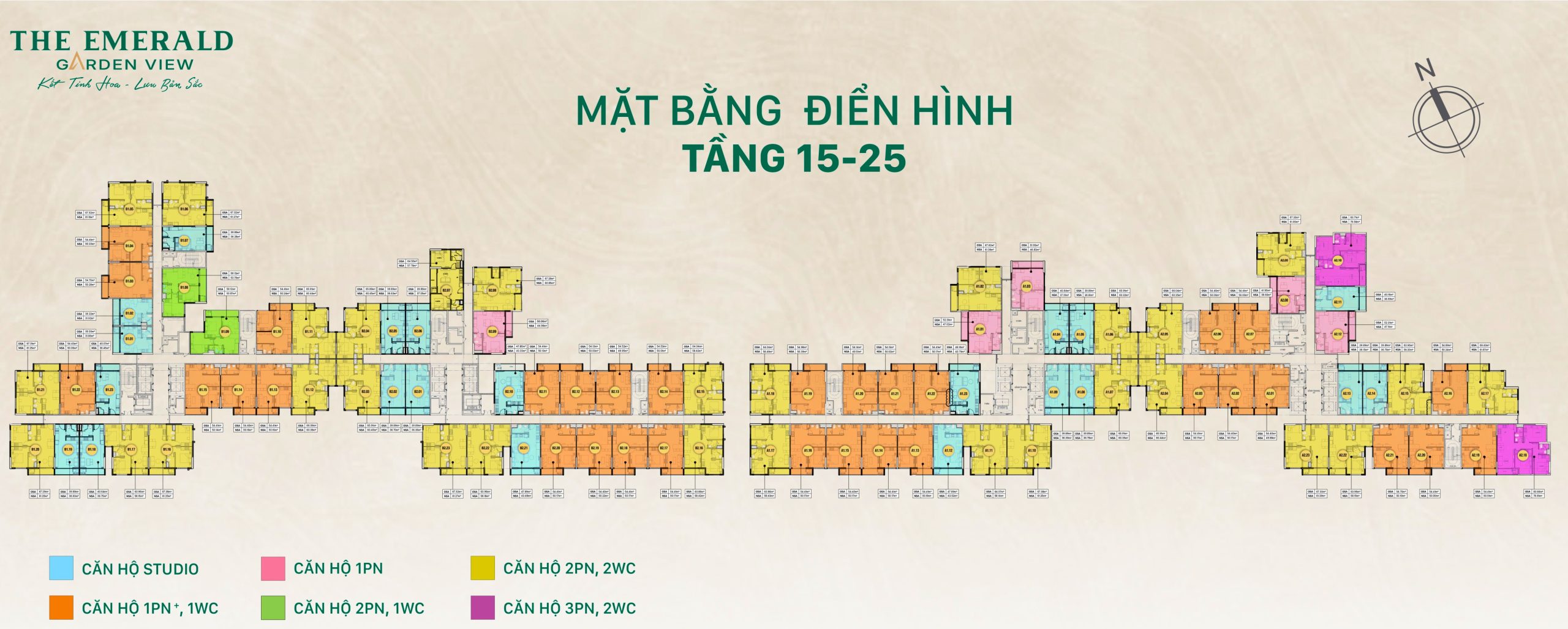Mặt Bằng The Emerald Garden View_tầng 15-25